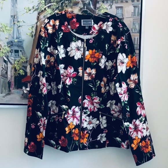 Guillaume Floral Print Stretch Jacket - Picture 1 of 5